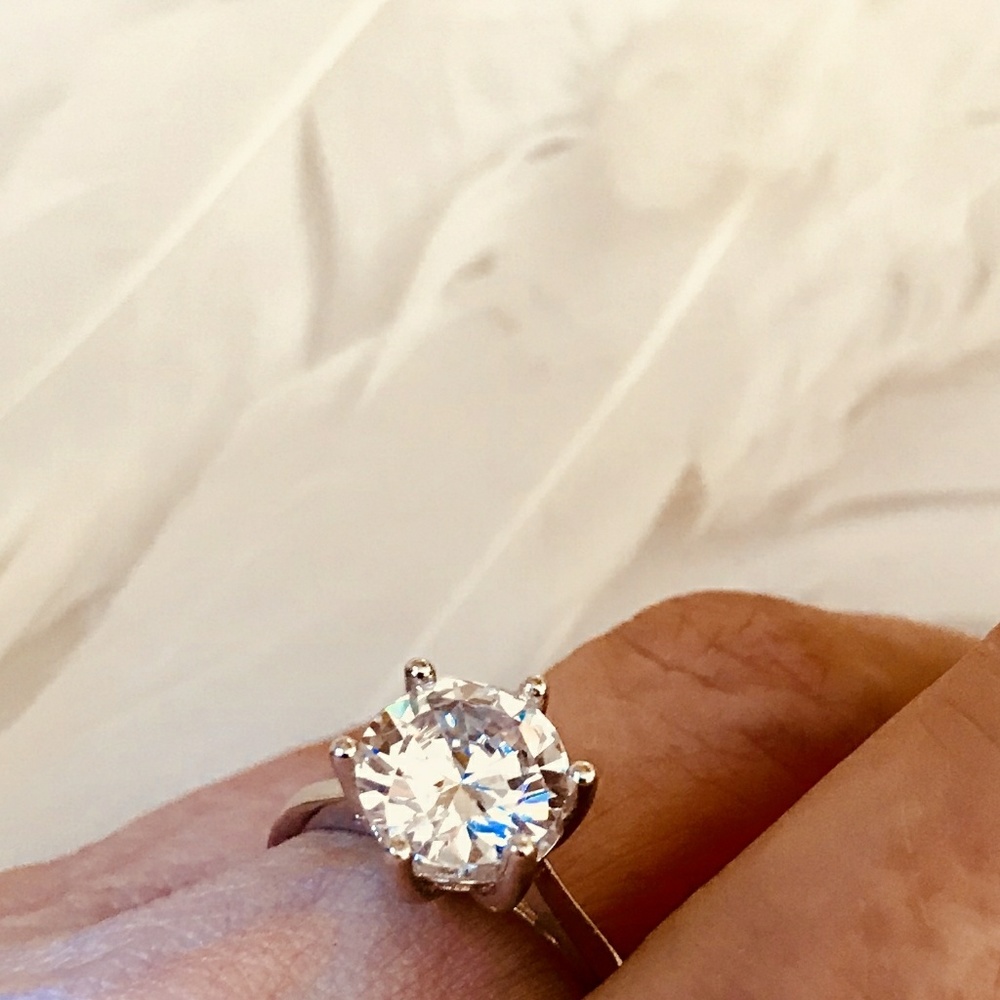 💎HP!!! 4CT! ROUND DIAMOND SOLITAIRE RING💎SZ 5,6 - Picture 6 of 6